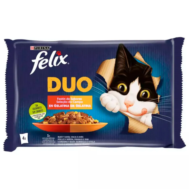 Alimento Felix Fantastic Duo Festín de Sabores 4x85g