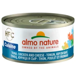 Almo Cat HFC Natural Atún y Pollo con Queso Lata 70g