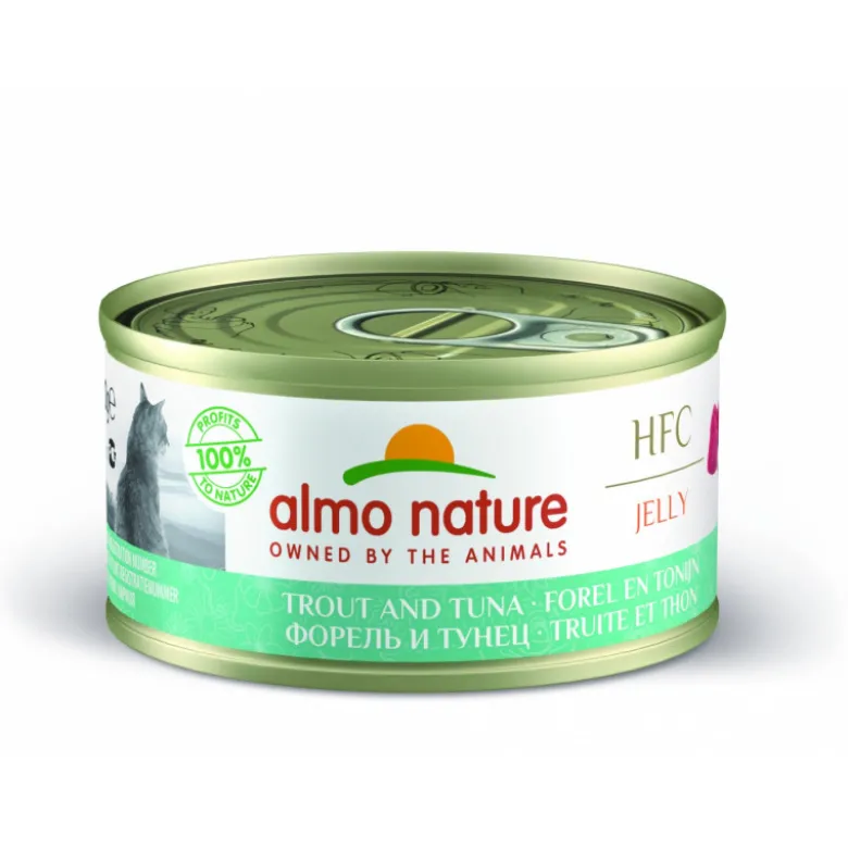 Almo Nature HFC Atún y trucha Gelatina para Gatos 70g