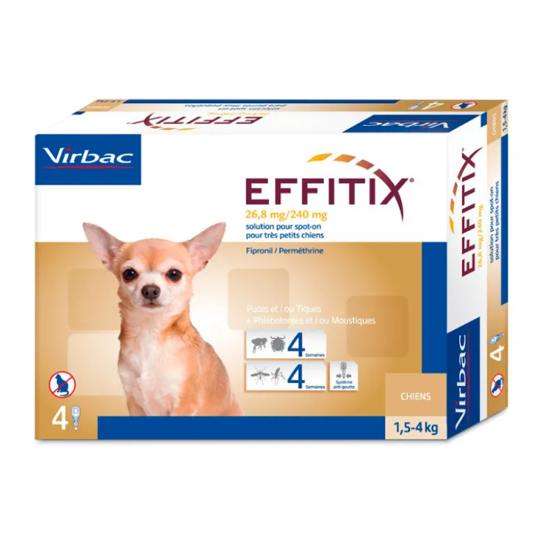 Antiparasitario externo Effitix perros muy pequeños 1,5-4 Kg