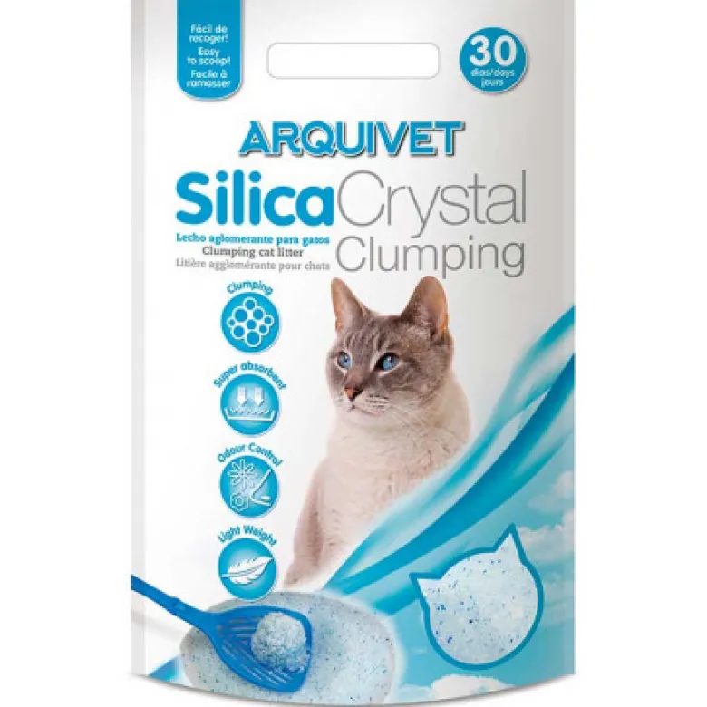 Arena de Sílice Crystal Clumping para Gatos