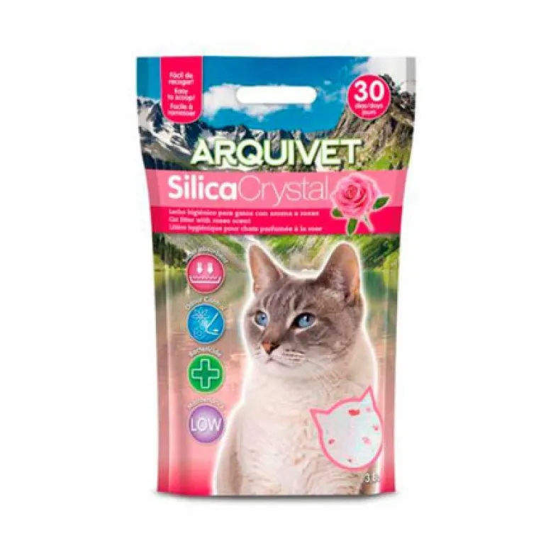 Arena de Sílice Para Gato con Aroma a Rosas