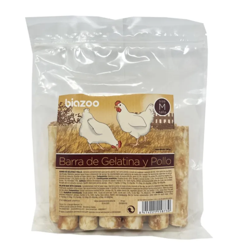 Biozoo Barra de Gelatina y Pollo Snack para Perros 500g
