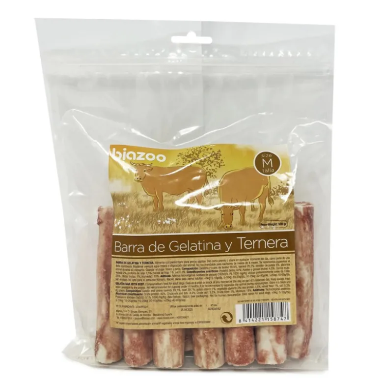 Biozoo Barra de Gelatina y Ternera Snack para Perros 500g