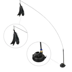 Caña con Ventosa y Pluma 97cm para Gatos