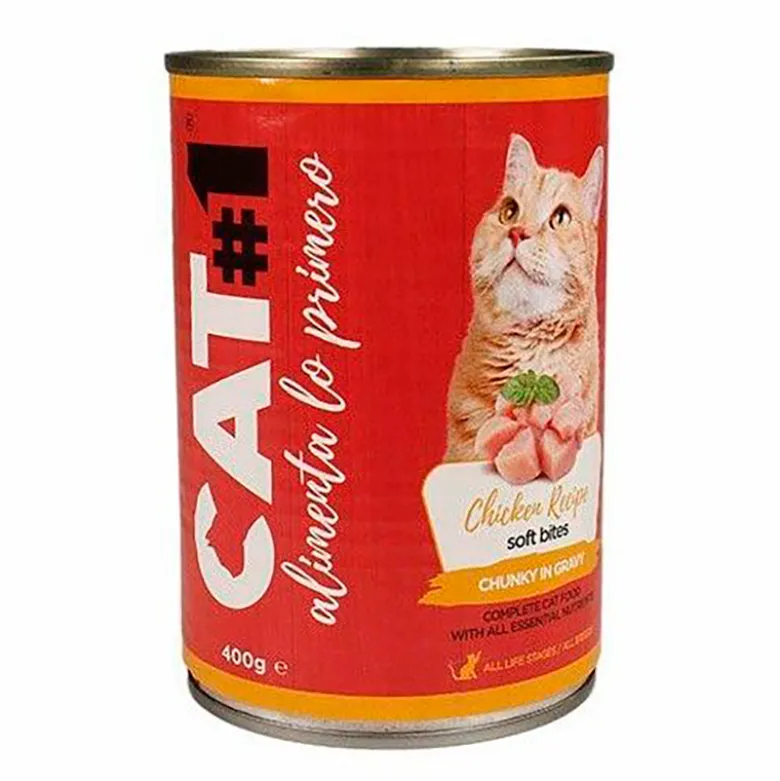 CAT-1 Pollo y Cereales para Gatos Lata 400g
