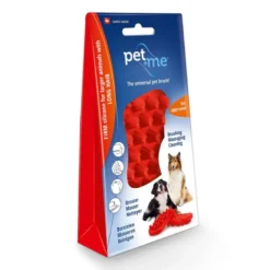 Cepillo de Silicona Pet-Me Rojo (12cm) para Perros