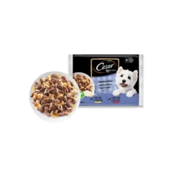 Cesar Senior Selección Carne y Arroz en Gelatina 4 x 100g