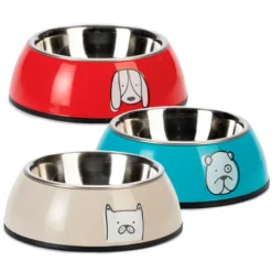 Comedero de Acero Inoxidable y Plástico para Perros