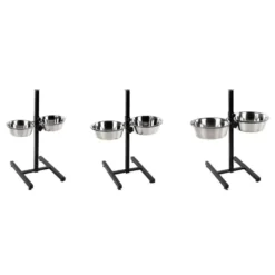 Comedero Otis Doble con Soporte Alto Inoxidable