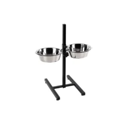 Comedero Otis Doble con Soporte Alto Inoxidable