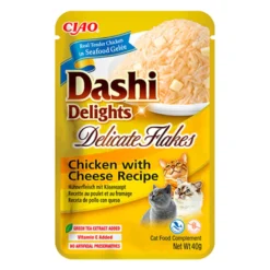 Dashi Delights Delicate Flakes Pollo con Queso para Gatos 40g