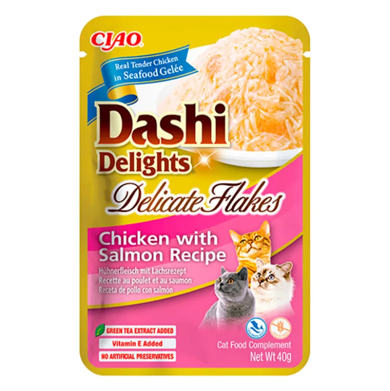 Dashi Delights Delicate Flakes Pollo con Salmón para Gatos 40g