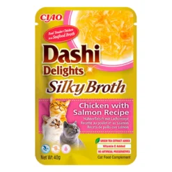 Dashi Delights Silky Broth Pollo con Salmón para Gatos 40g