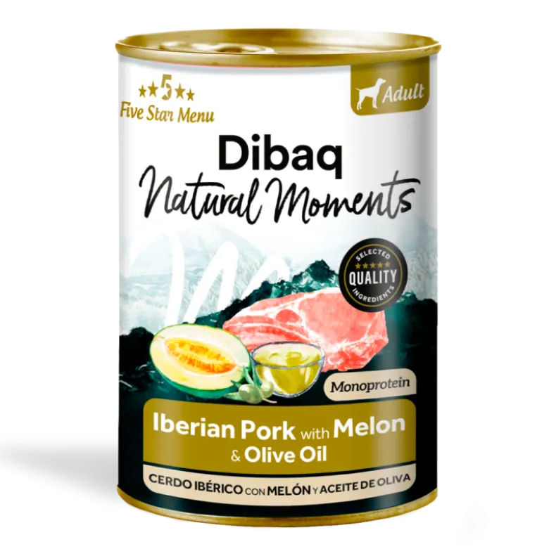 Dibaq Natural Moments Monoprotein Cerdo Ibérico con Melón Lata 380g