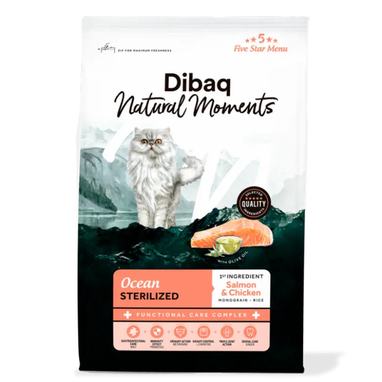 Dibaq Natural Moments Ocean Sterilized Salmón y Pollo para Gatos