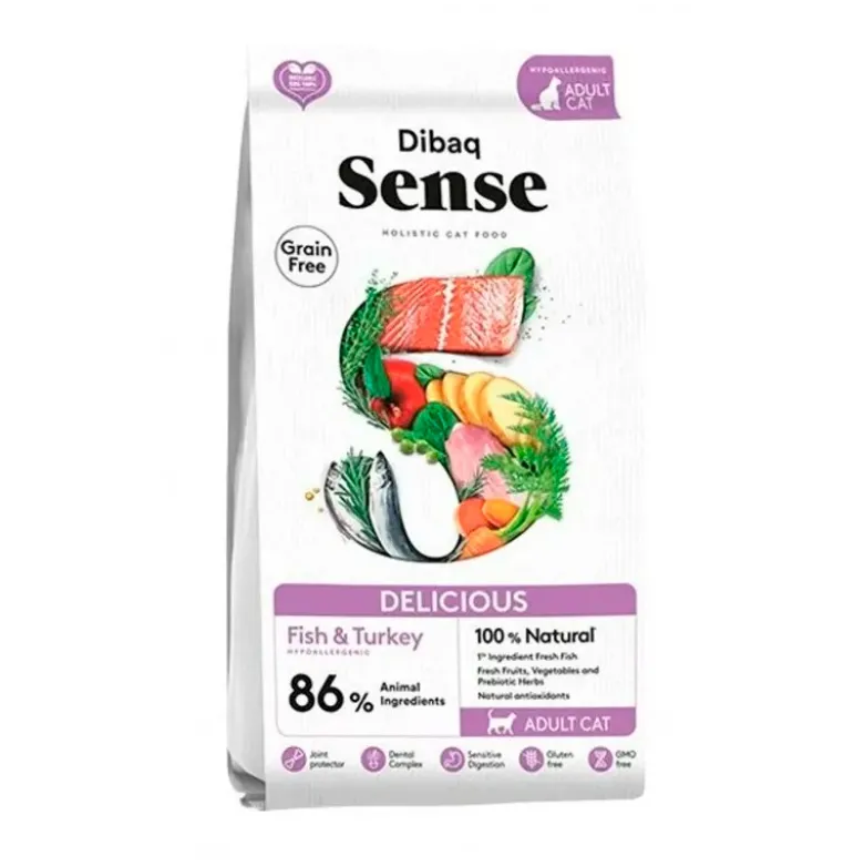 Dibaq Sense Grain Free Delicious Pescado y Pavo para Gatos