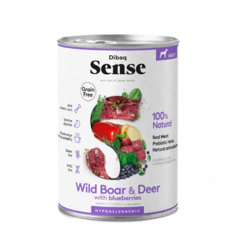 Dibaq Sense Holistic Húmedo Ciervo y Jabalí 380g