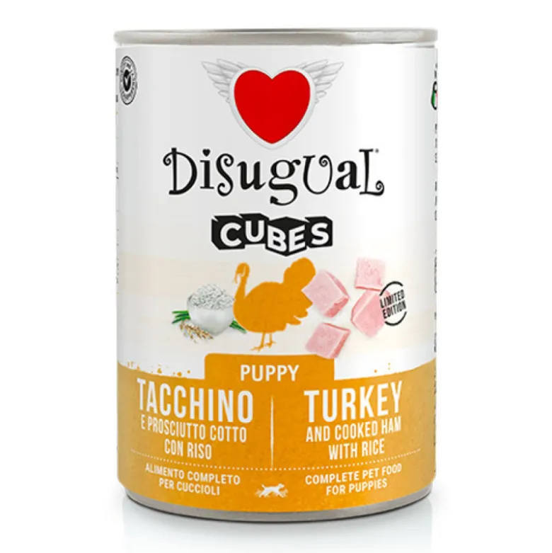 Disugual Cubes Speck Puppy de Pavo y Jamón Cocido con Arroz para Perro