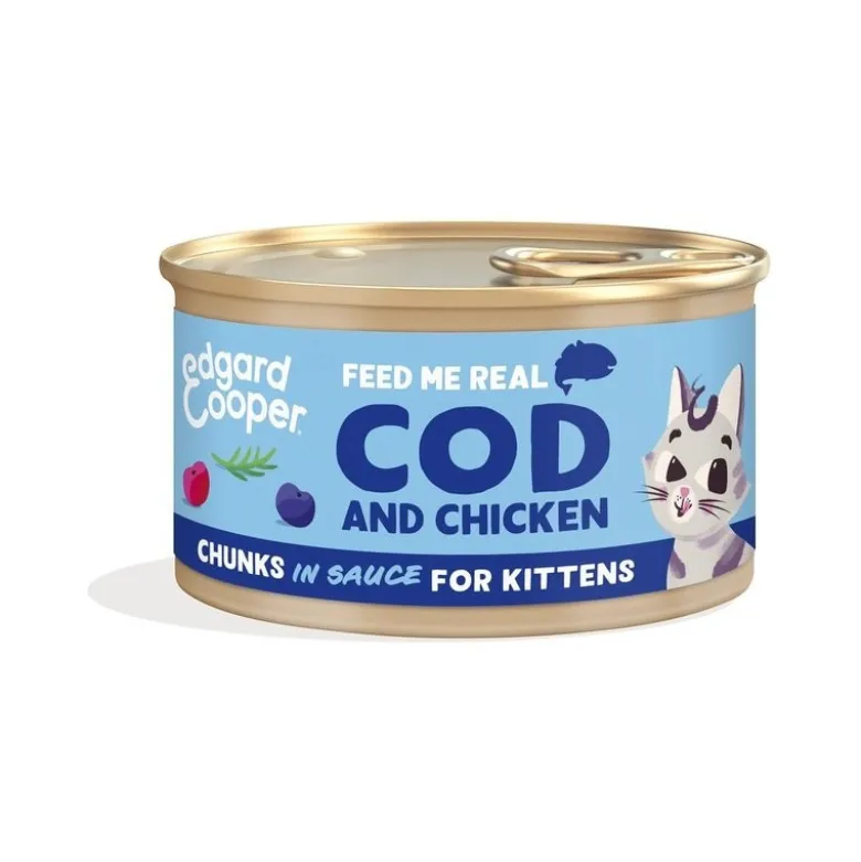 Edgard & Cooper Chunks Bacalao y Pollo para Gatos 85g