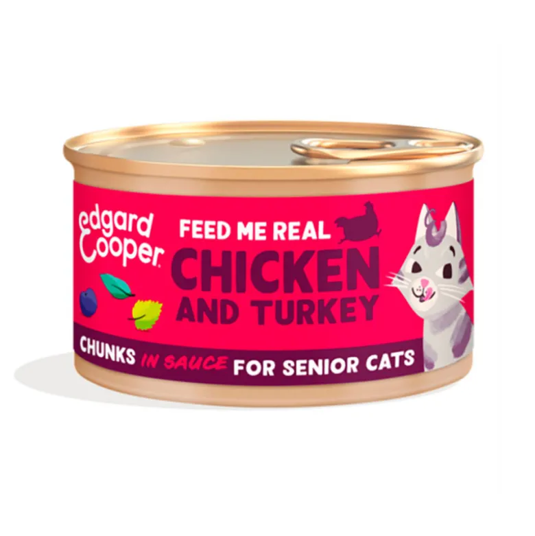 Edgard & Cooper Chunks Pavo y Pollo para Gatos 85g