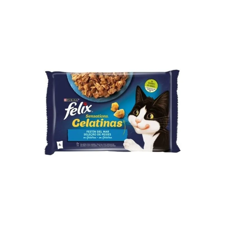 Felix Sensations festín del mar en Gelatina 4 x 85g