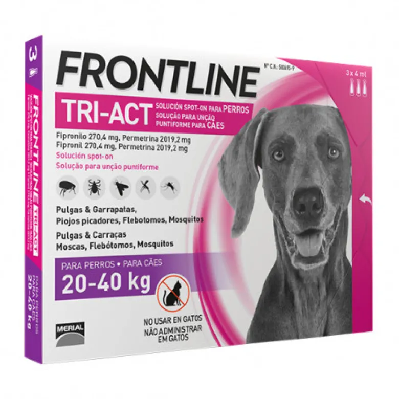 Frontline Tri-Act Pipetas Para Perros de 20kg a 40kg