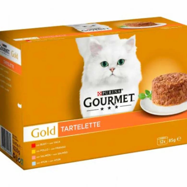 Gourmet Gold Tartelette Surtido Buey, Pollo, Atún y Salmón 12x85g