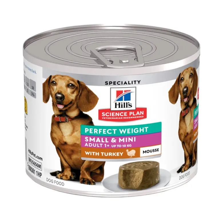 Hill's Science Plan Canine Adulto Mousse Small & Mini Perfect Weight Pavo Lata 200g