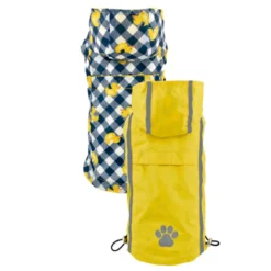 Impermeable Reversible Amarillo Pato para Perros