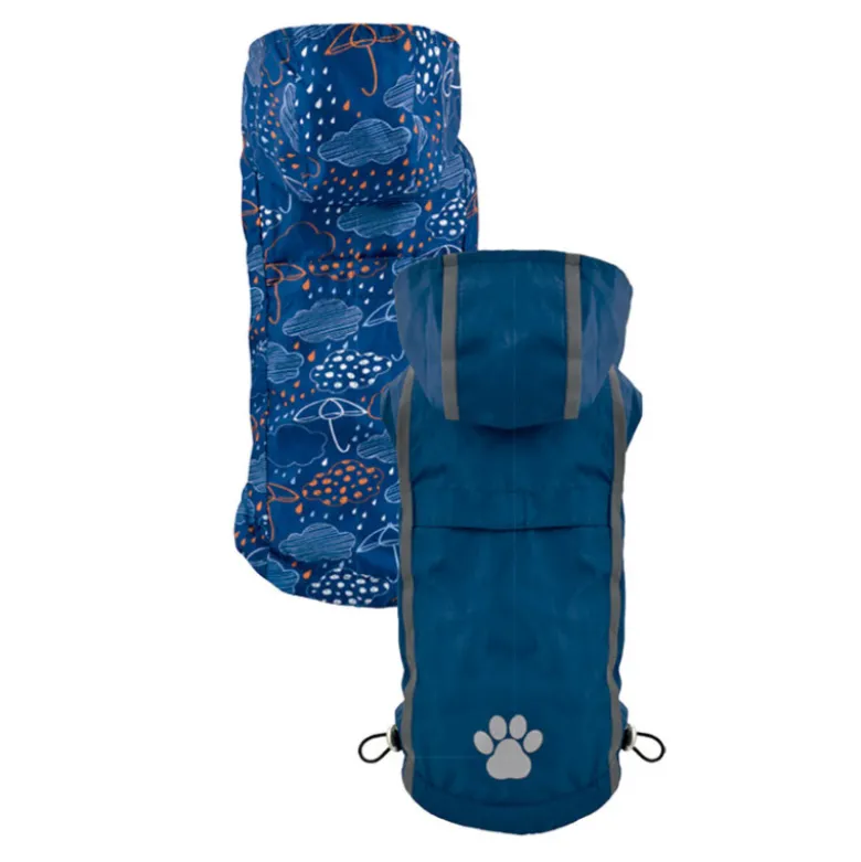 Impermeable Reversible Azul Umbrella para Perros