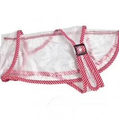 Impermeable transparente con filo a rayas