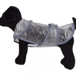Impermeable transparente con filo a rayas
