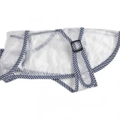 Impermeable transparente con filo a rayas