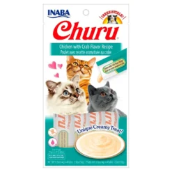 Inaba Churu Puré de Pollo con Sabor a Cangrejo para Gatos