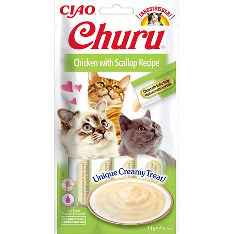 Inaba Churu Receta de Pollo con Vieira para Gatos