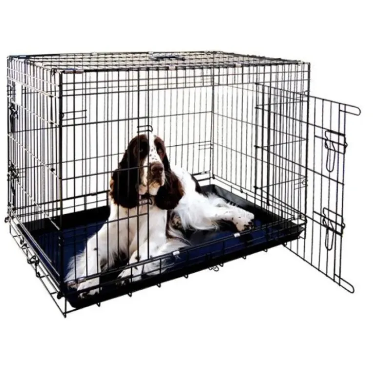 Jaula Plegable Cromado Electro Coating Barrotes Extra Fuertes Para Perros