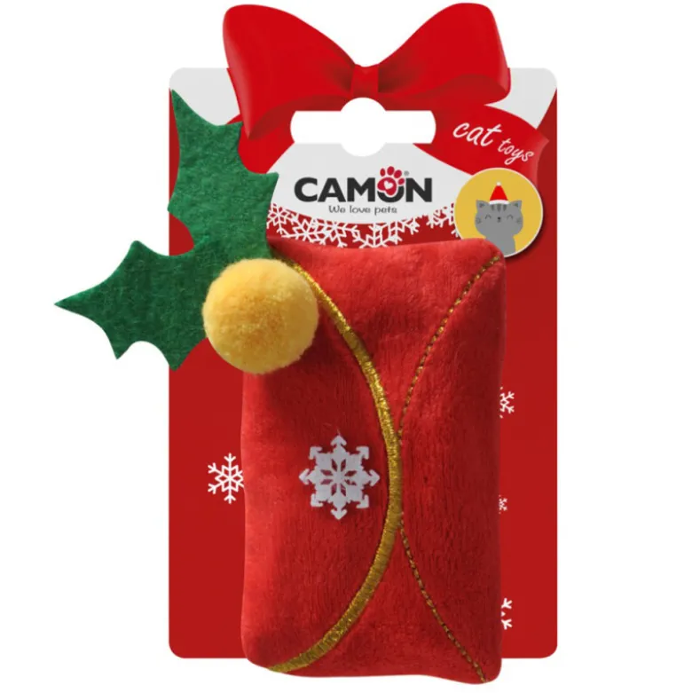 Juguete Navideño Sobre Rojo de Poliéster 10cm para Gatos