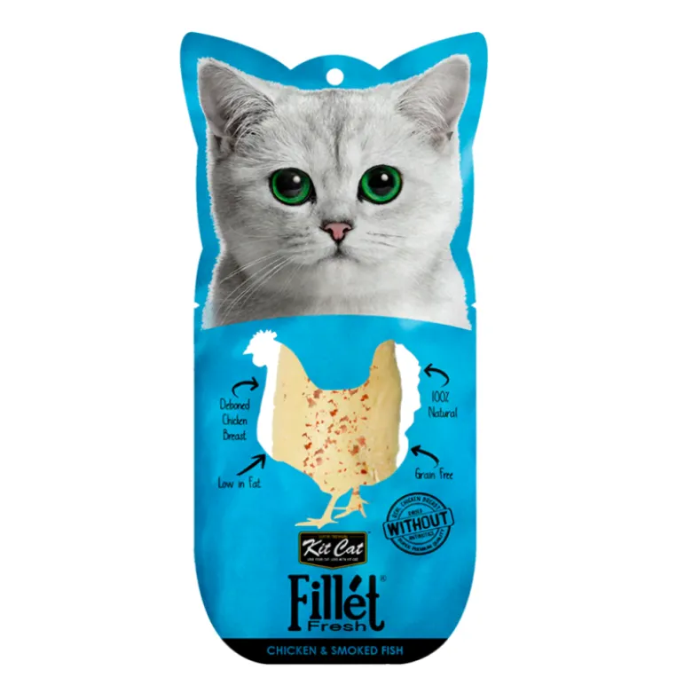 Kit Cat FilletFresh Pollo y Pescado Ahumado para Gatos