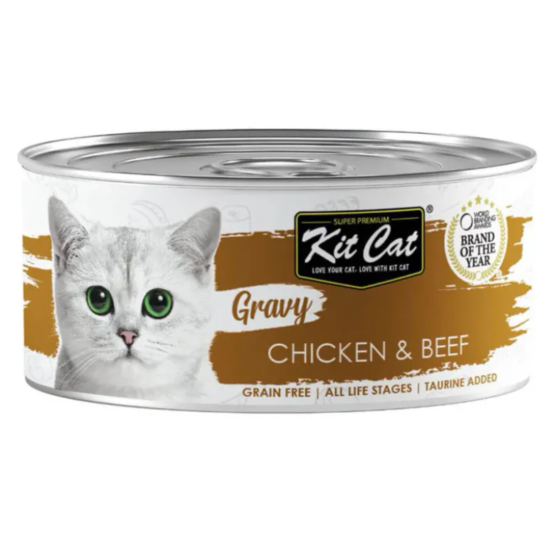 Kit Cat Pollo y Ternera en Salsa para Gatos Lata 70g
