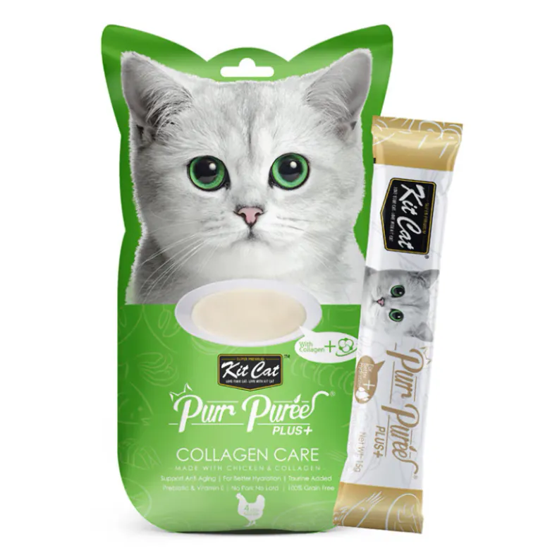 Kit Cat PurrPure Plus Collagen Care Puré de Pollo 60g