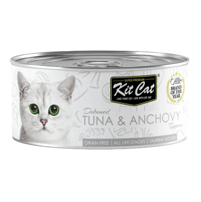 Kit Cat Toppers Atún con Anchoas en Gelatina para Gatos Lata 80g