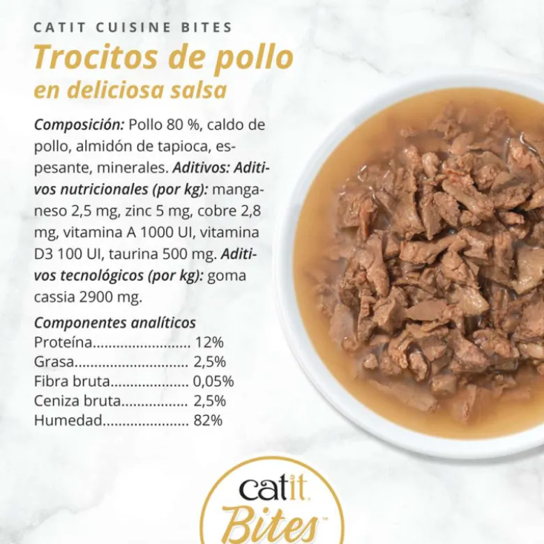 Lata Catit Cuisine Bites de Pollo para Gatos