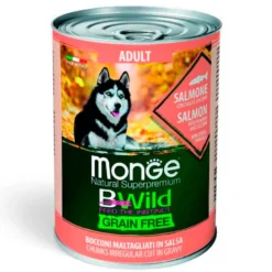Lata Monge Bwild Adult Salmón en Salsa Para Perro 400g
