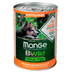Lata Monge Bwild Puppy Pato en Salsa Para Perro 400g