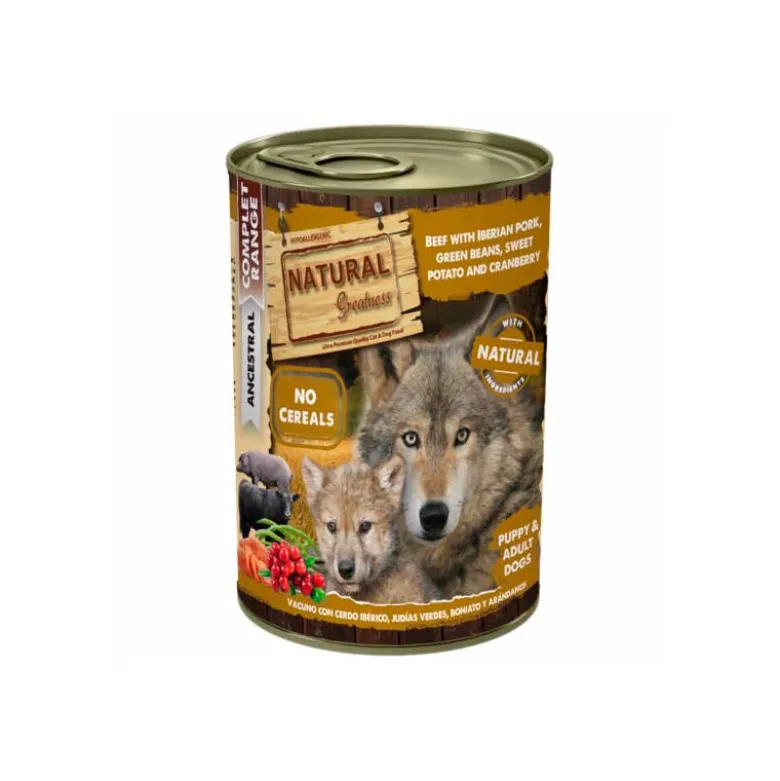 Lata Natural Greatness Vacuno y Cerdo Iberico 400g