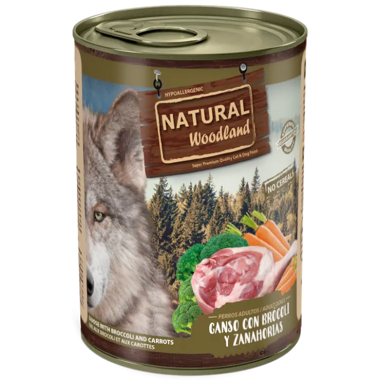 Lata Natural Woodland Ganso con Brócoli y Zanahorias 400g