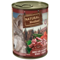 Lata Natural Woodland Jabalí con Calabacín, Tomate y Eneldo 400g