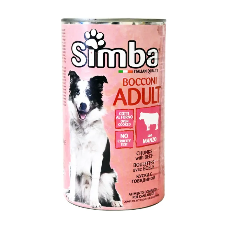 Lata Pildog Simba Adult Buey y Ternera para Perro 1230g