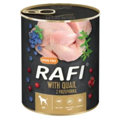 Lata Rafi Húmedo de Codorniz y Arándanos para Perros